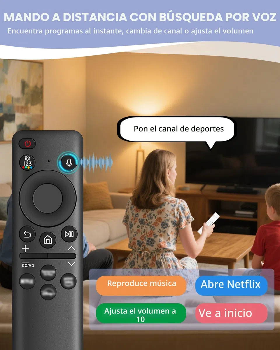 BN59-01432A Mando a distancia de repuesto para Samsung Smart TV, Universal para Samsung Smart TV, Neo LED, Smart 4K, HD, Negro