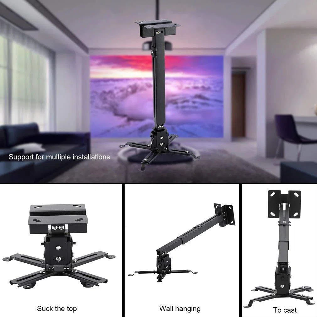 BuFan - Soporte de techo para proyector, soporte abovedado universal, con brazo de extensión ajustable a 68 cm, para proyector LCD DLP