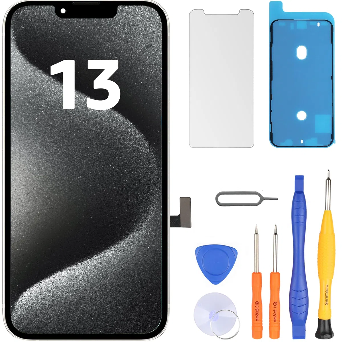 LL TRADER - Pantalla LCD para iPhone 13 de 6,1" Reemplazo FHD con digitalizador táctil 3D, marco de montaje y kits de reparación 2026