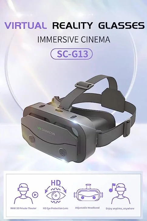 Gafas de realidad virtual para teléfono móvil con mando a distancia, gafas de realidad virtual 3D, gafas de realidad virtual, entretenimiento, antiluz azul, ajuste para iPhone y Android, 5,0-7,2