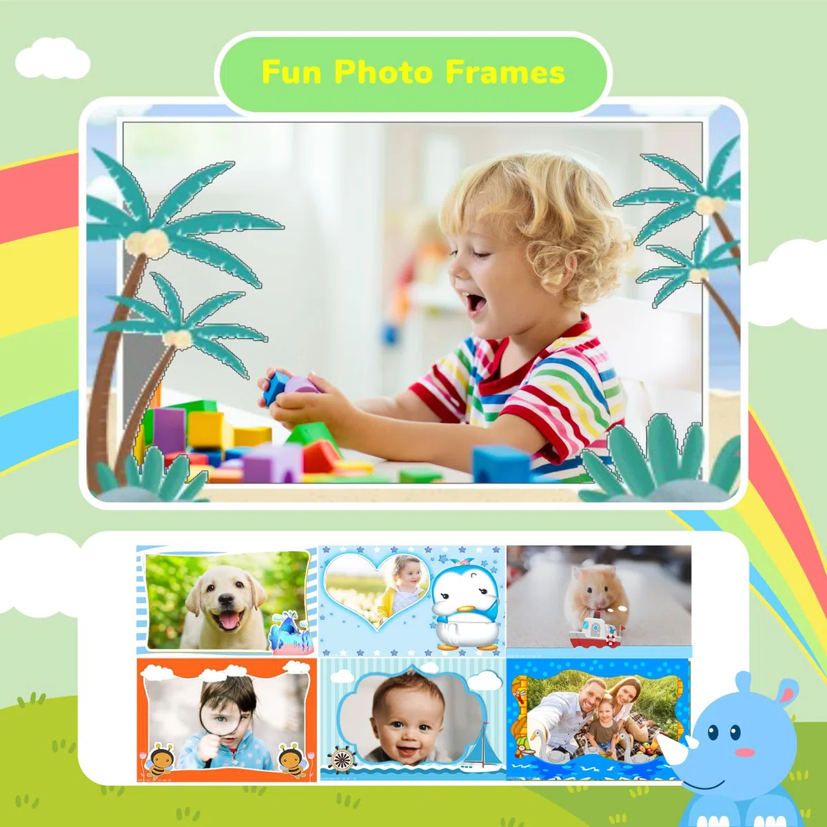 CAMCLID Camara Fotos Infantil Instantanea, Cámara de Fotos Instantáneas para Niños con Tarjeta de 32G y Accesorios de Cámaras, 12MP/1080P HD Cámara Digital, Regalos para Niños y Niñas (Verde)
