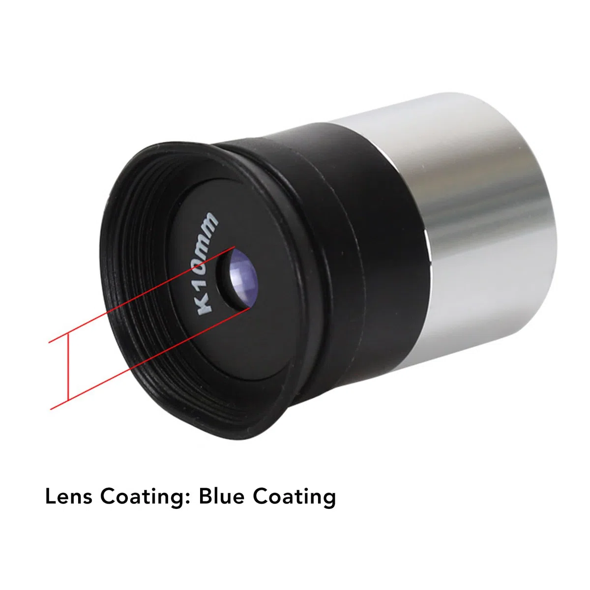 Ocular de Telescopio de 1,25 Pulgadas y 10 Mm, Accesorio de Telescopio de 52 Grados con Revestimiento Azul para Telescopio Astronómico, Rosca M28,6x0,6 Mm