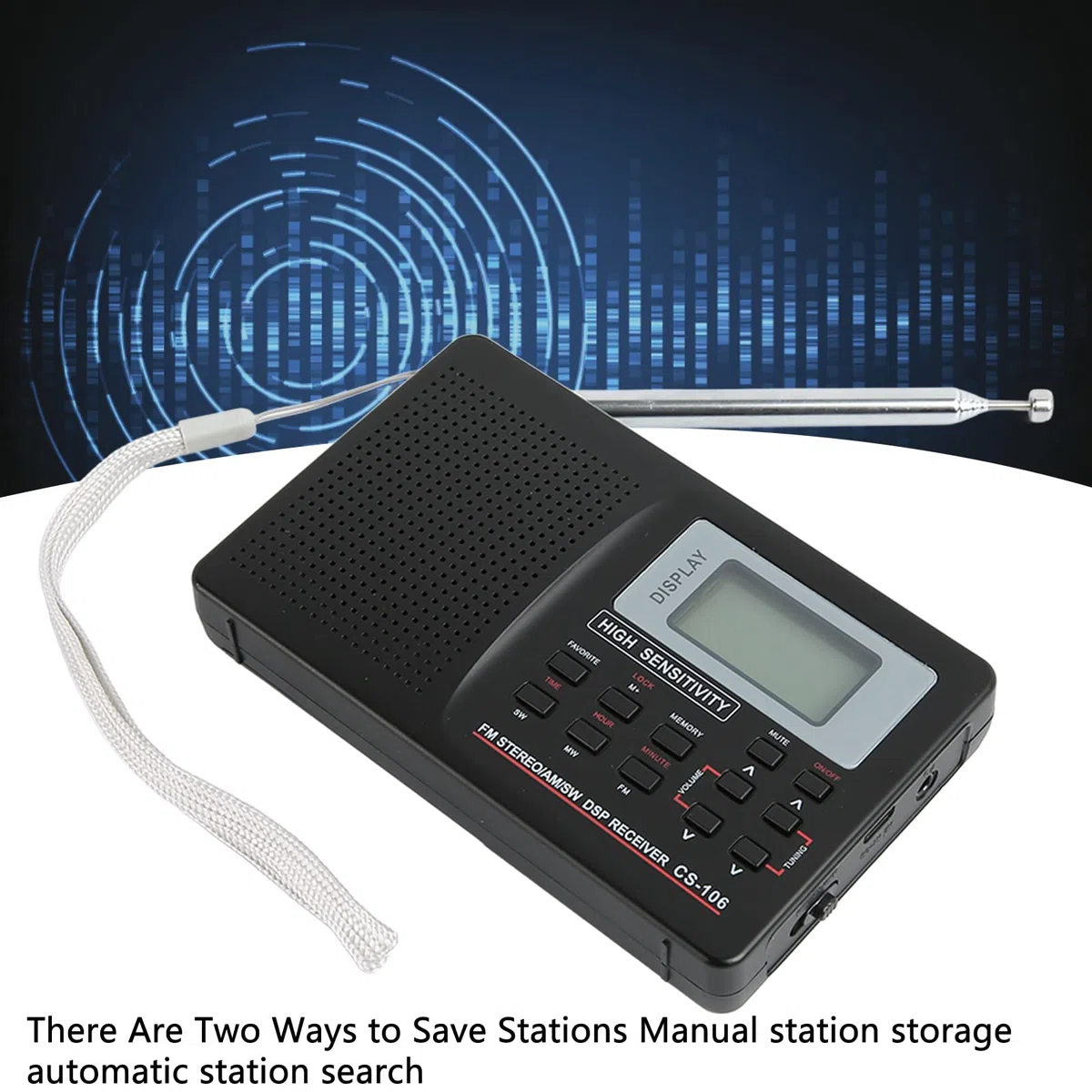 Radio Digital AM FM SW, Radio Portátil de Corta con Pantalla de Número de Banda, Función de Memoria, Compatible con Almacenamiento de 88 Canales, Radio de Bolsillo con Teclas de Retroiluminación