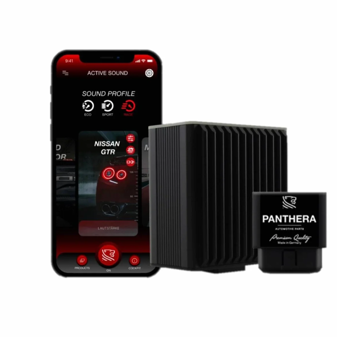 TOPGEAR PANTHERA - Amplificador electrónico de sonido de escape + altavoz alto alimentado por unidad de control OBD Panthera LEO 7.0