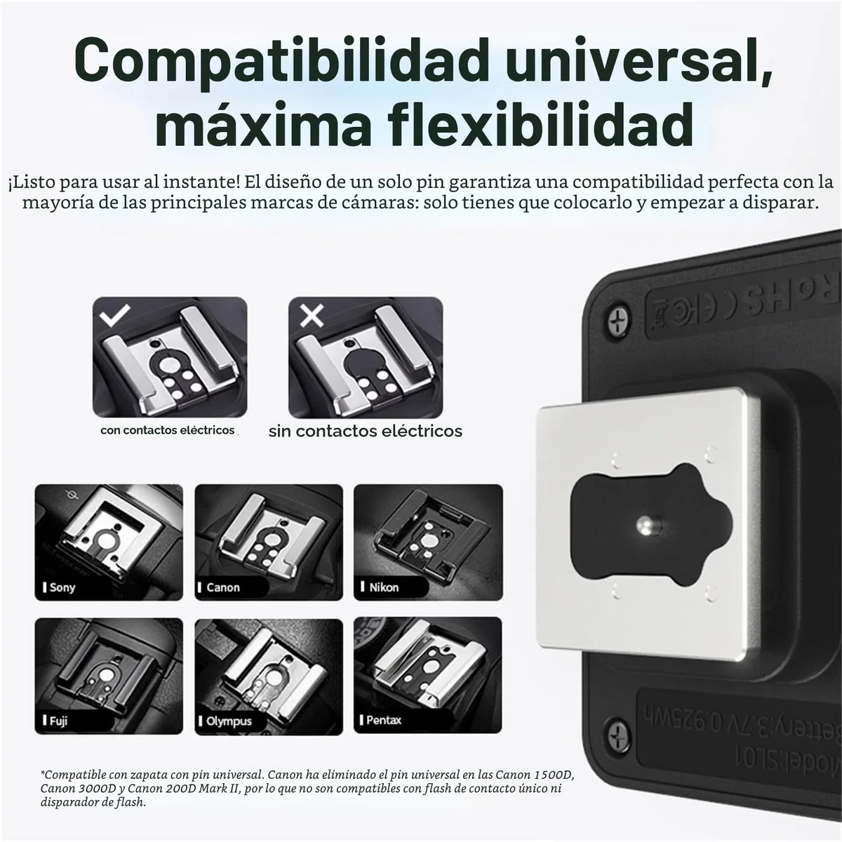 ULANZI SL01 Mini Flash de Cámara, GN8 6500K, Speedlite Manual, 4 Niveles de Potencia (1/8~1/1), Compatible con Nikon, Sony, Fujifilm, Panasonic, Diseño Compacto y Portátil, Carga Rápida Type-C