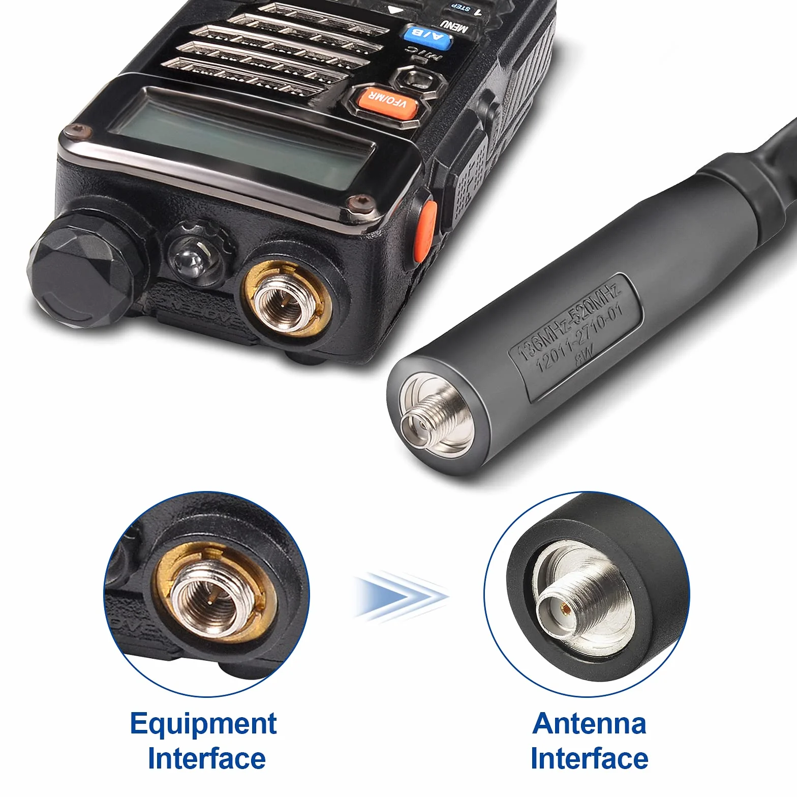 Bingfu Antena Radio VHF UHF Doble Banda 136-460 MHz 108 cm Antena Táctico CS Plegable Hembra SMA con Cable Alargador de 1 m para Baofeng BF-F8HP UV-5R UV-82 BF-888S GT-3 Radioaficionado