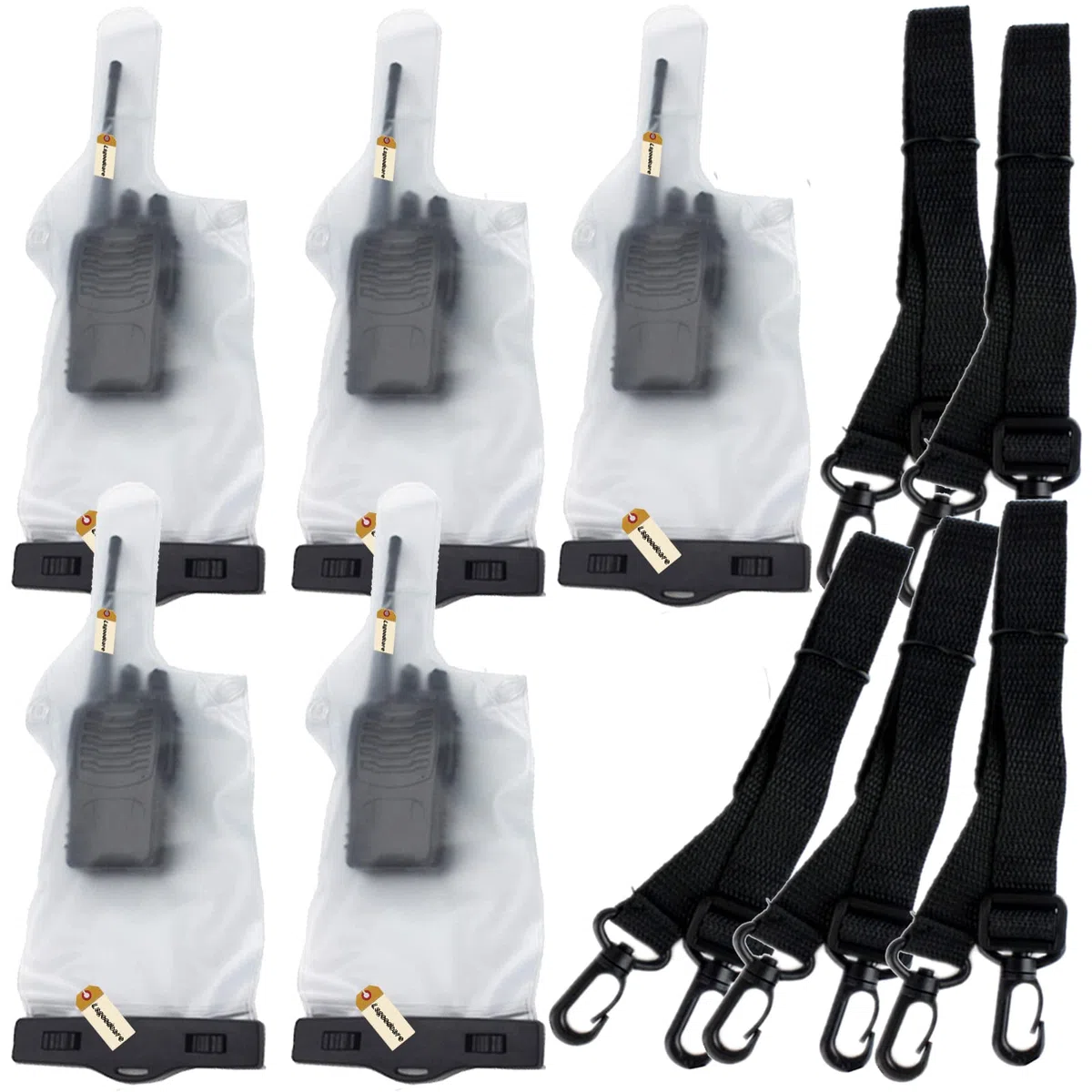 Lsgoodcare 5 fundas portátiles para radio bidireccional, impermeables, a prueba de lluvia, 5 pulgadasx13.8 pulgadas, color blanco