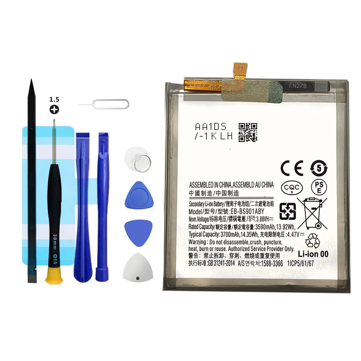 EB-BS901ABY - Batería de repuesto para Galaxy S22 5G SM-S901, batería recargable de 0 ciclos compatible con Samsung Galaxy S22 5G SM-S901 con kits de herramientas de reparación