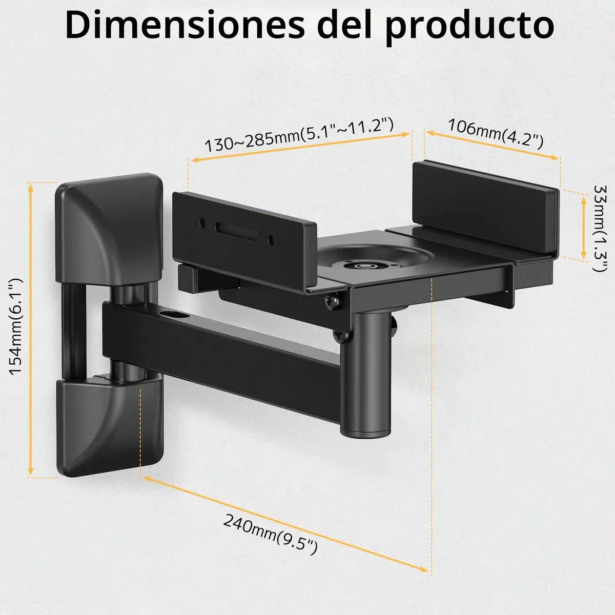 PUTORSEN Soporte de Pared para Altavoces, Paquete Universal de 2 Soportes para Home Cinema, Monitor Audio, Carga máx. 25 kg,