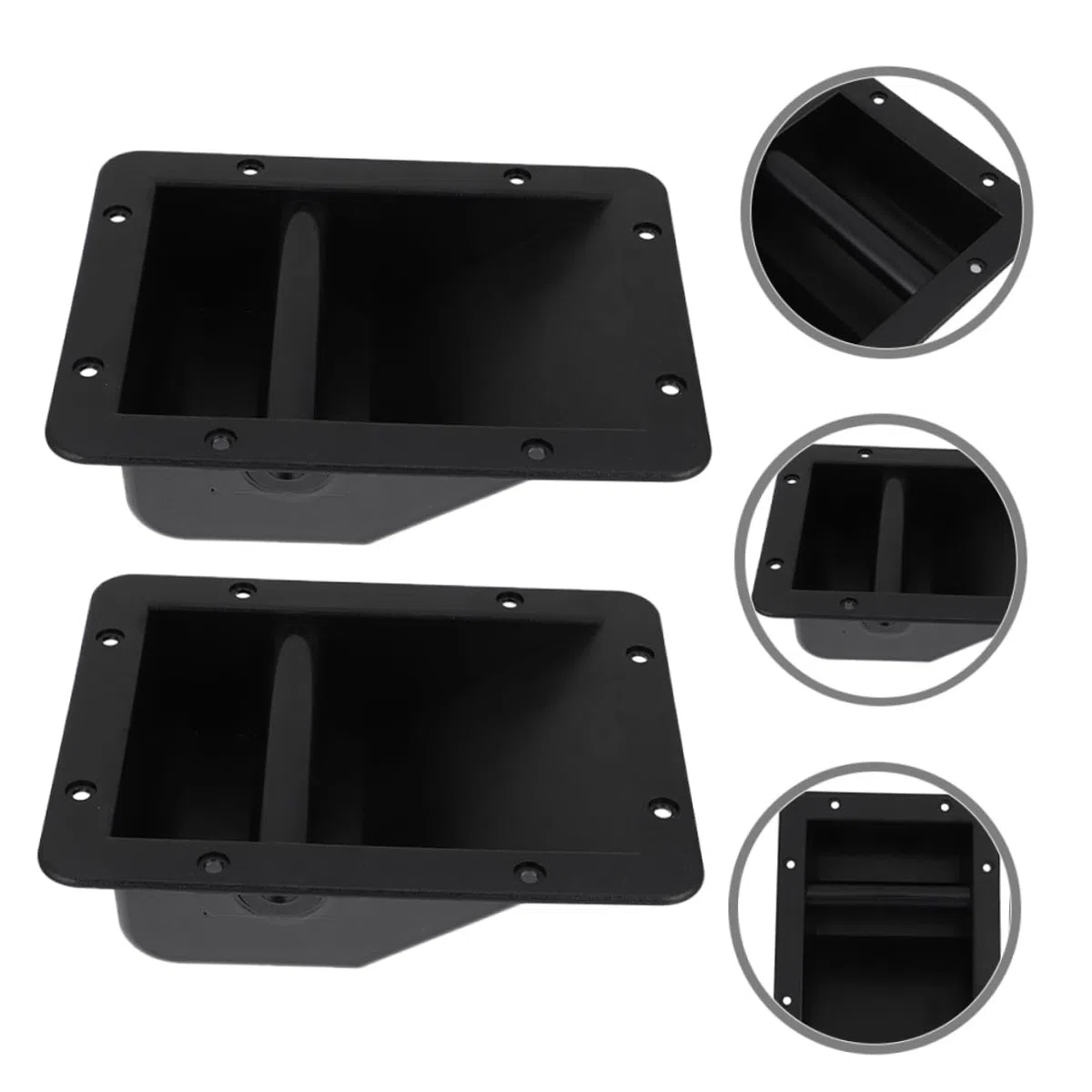 VILLCASE 4 Asas de Plástico Negras Mango Cómodo Pequeños Orificios para Altavoces Paquete de 4 Piezas Accesorios para Subwoofer y Puerta de Garaje