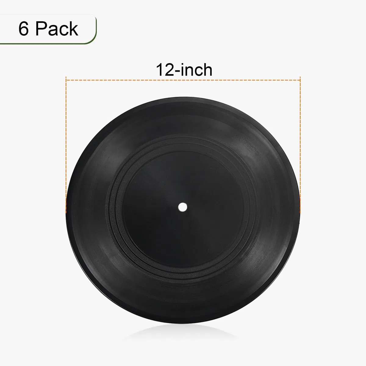 PATIKIL En Blanco Vinilo Discos 12" 6 Piezas CD Falso Vinilo Discos para Pared Estética Decoración Decorativos Discos para Rollo Música Habitación Rock Fiesta Decoración Negro