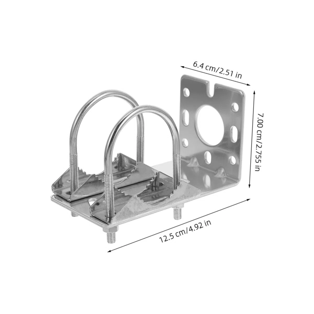 SEWACC Soporte de Montaje en Barra para Antena Exterior de Aleación de Aluminio Diseño en L y Fijación Estable para Instalación en Exteriores 2 Piezas