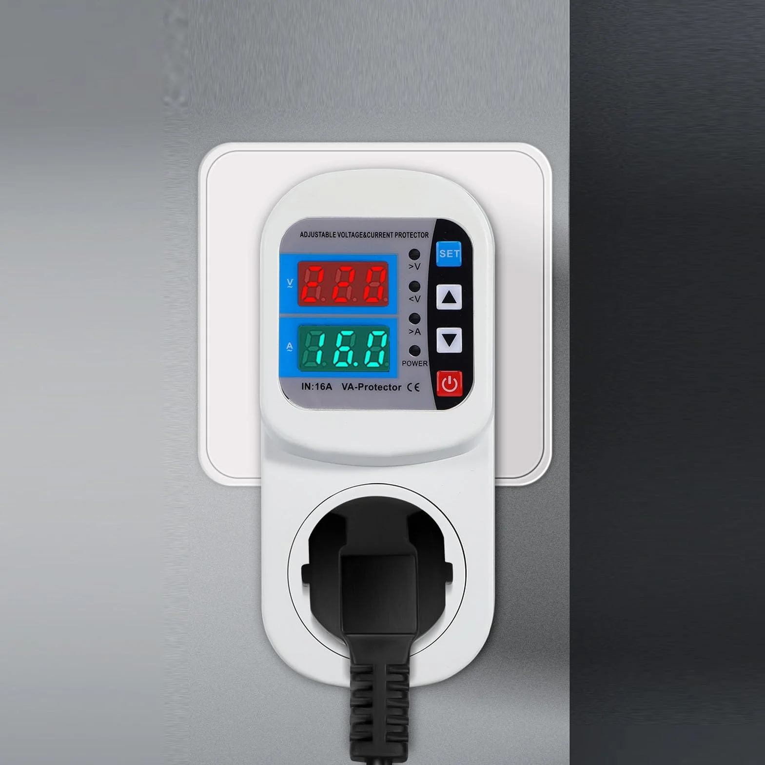 Protector Voltaje Ajustable LCD | Relé 16A Persianas Seguridad Nevera Aire TV Electrodomésticos