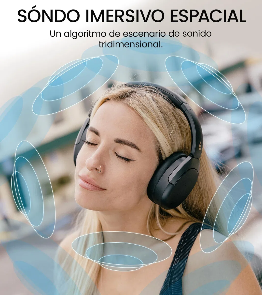 Edifier W830NB - Auriculares inalámbricos con -45 dB ANC, batería de 94 Horas, Sonido LDAC Hi-Res, Audio Espacial, Carga rápida, Bluetooth V5.4, Color Negro