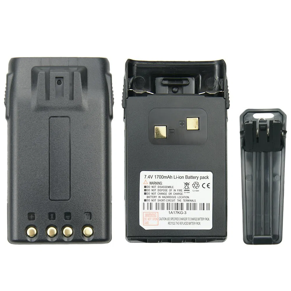 7.4V 1700mAh 1A17KG-3 Batería para WouXun KG-UVD1P KG-UV6D KG-659 KG-699 KG-689 Batería de Iones de Litio rápida de Radio bidireccional con Clip para cinturón