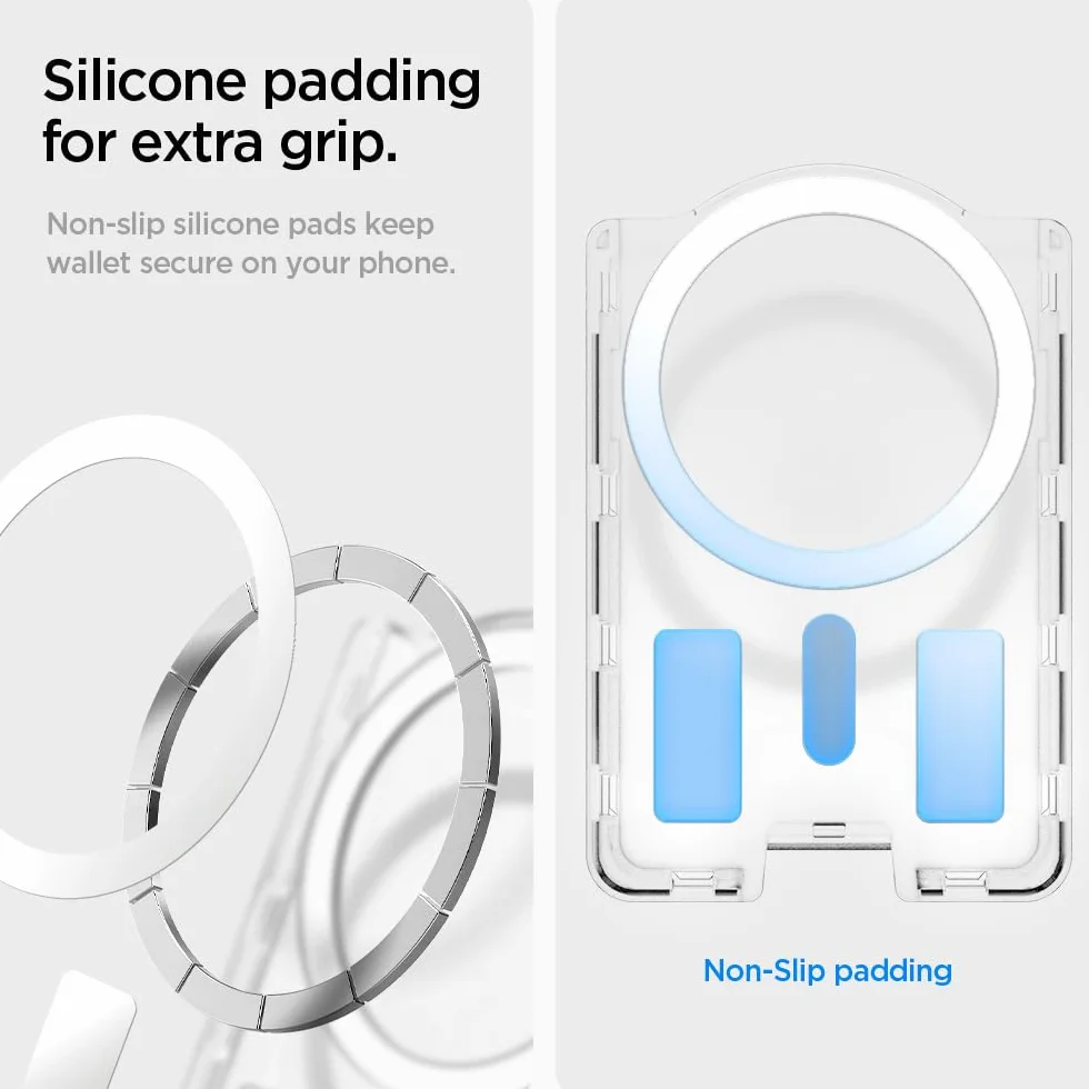 Spigen Ultra Hybrid MagFit+ Tarjetero Cartera Magnético Compatible con Funda magnética de Samsung Galaxy S26 & S25 Serie, S25 Edge y Z Fold 7 - Transparente