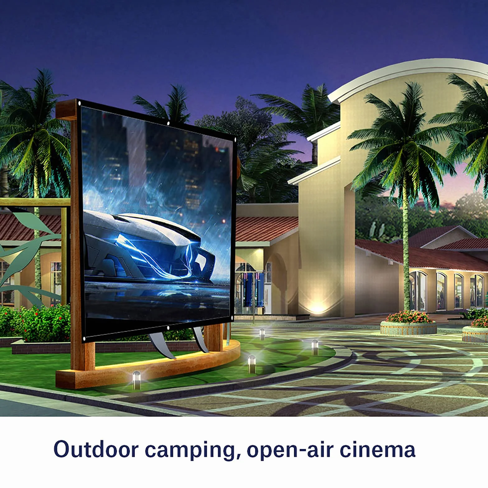 Pantalla de proyector, Cortina de proyección portátil de Tela de poliéster sintético 60-100 Pulgadas 4: 3 para película de Camping para Cine al Aire Libre(100 Pulgadas, 12)
