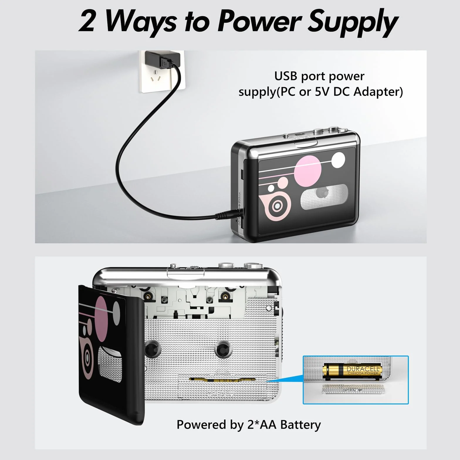 Reproductor de casete USB, convertidor de cinta a MP3, reproductor de música de casete portátil, convertidor de casete a MP3, con auriculares, no requiere PC, BR608