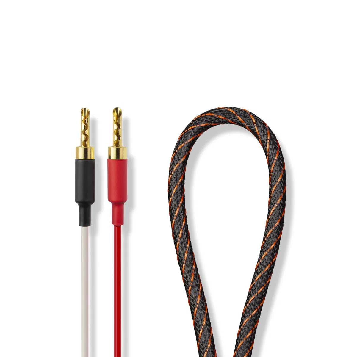 Dynavox Perfect Sound Flex Cable de Altavoz, confeccionado, extremadamente flexible, conectores huecos de banana chapados en oro, transmisión de señal sin pérdidas, cobre OFC de alta pureza, par, 2m