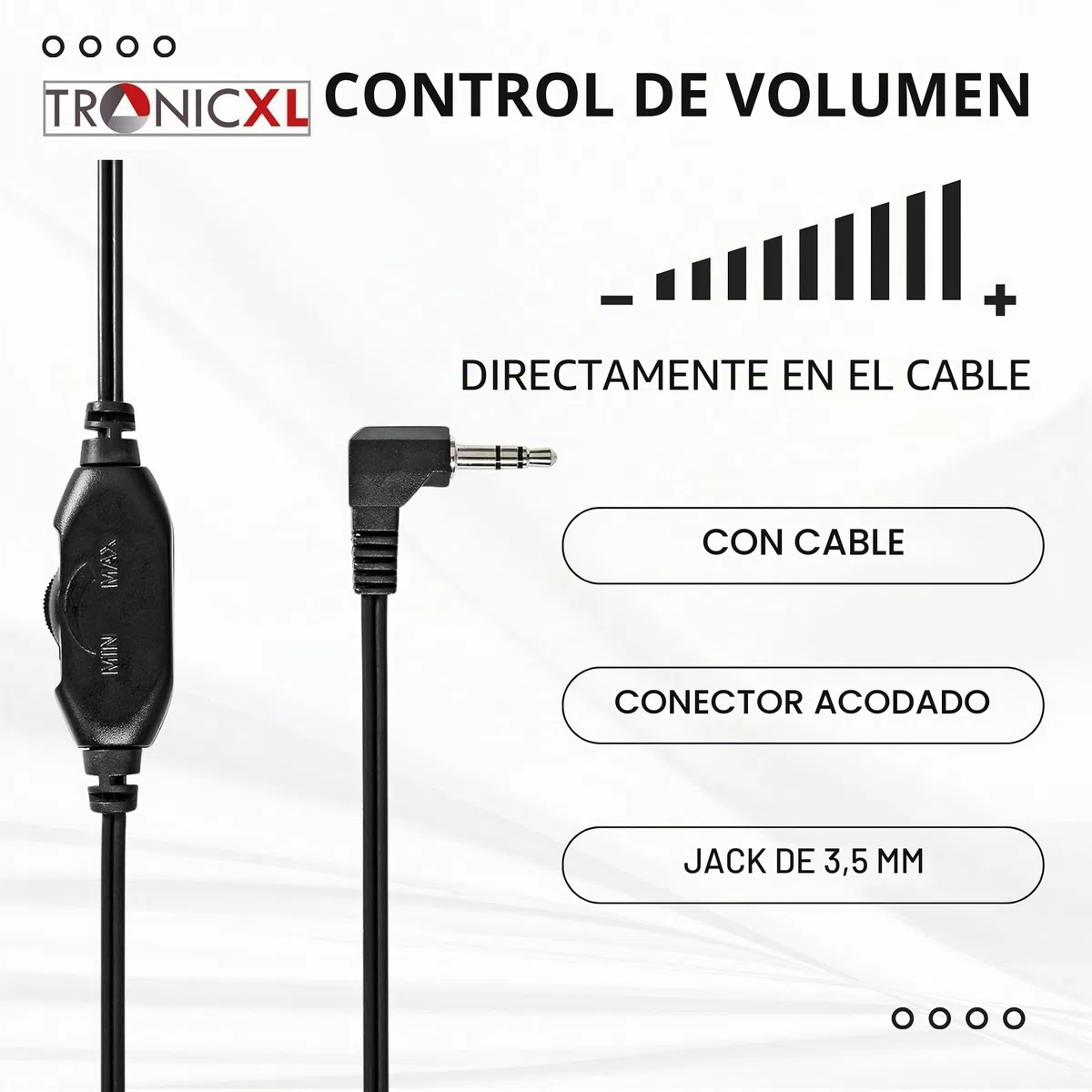 TronicXL Auriculares estéreo de Diadema con Conector Jack para televisión con Cable de 6m Largo compatibles con televisores Samsung LG Sony Toshiba DYON JVC Philips iPad y iMac de Apple Ordenadores
