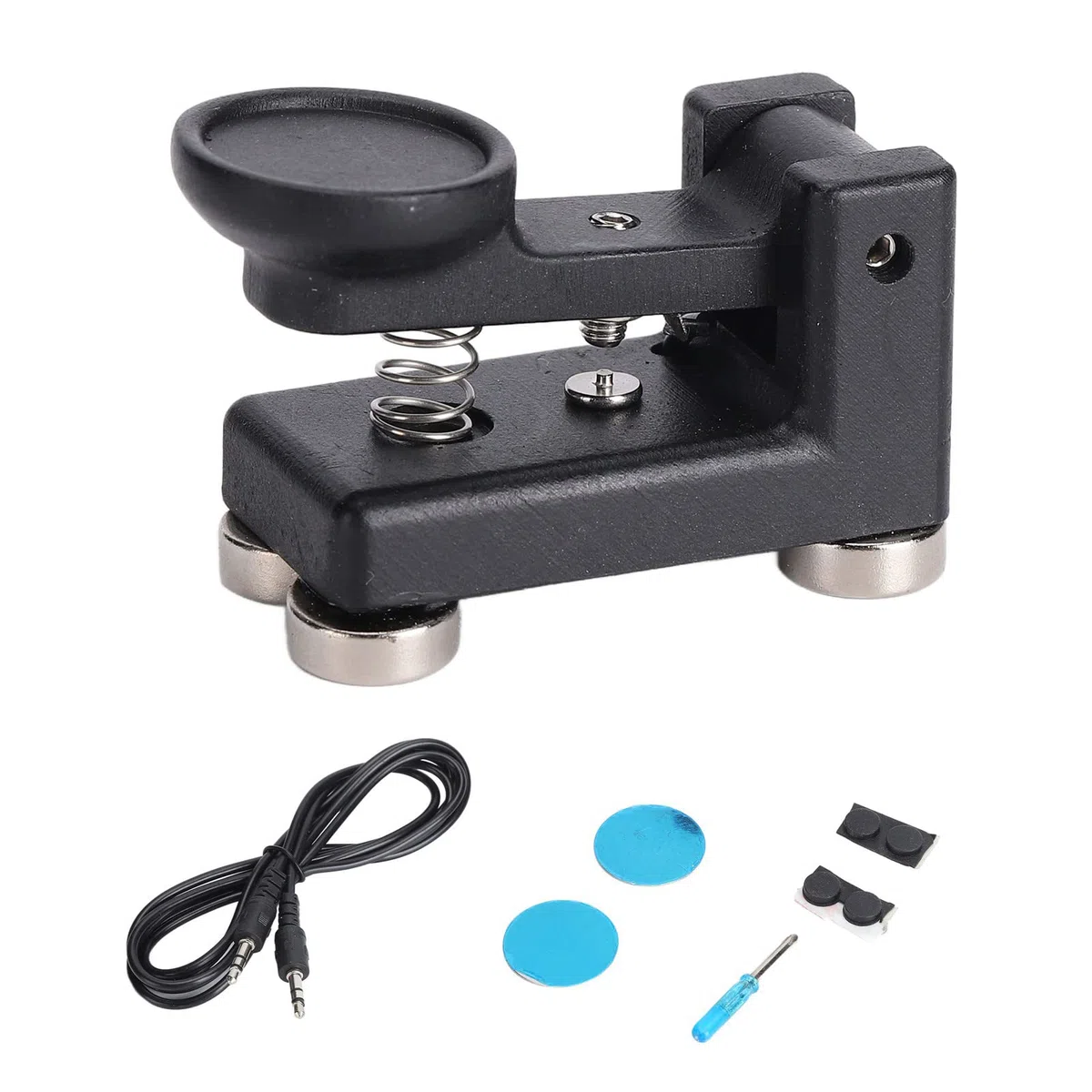SEAFRONT Llave Manual de Código Morse CW, Ultraportátil con Almohadillas para los Pies, Equipo de Protección, Material ABS, Modelo QU-4525 para Radio de Onda Corta