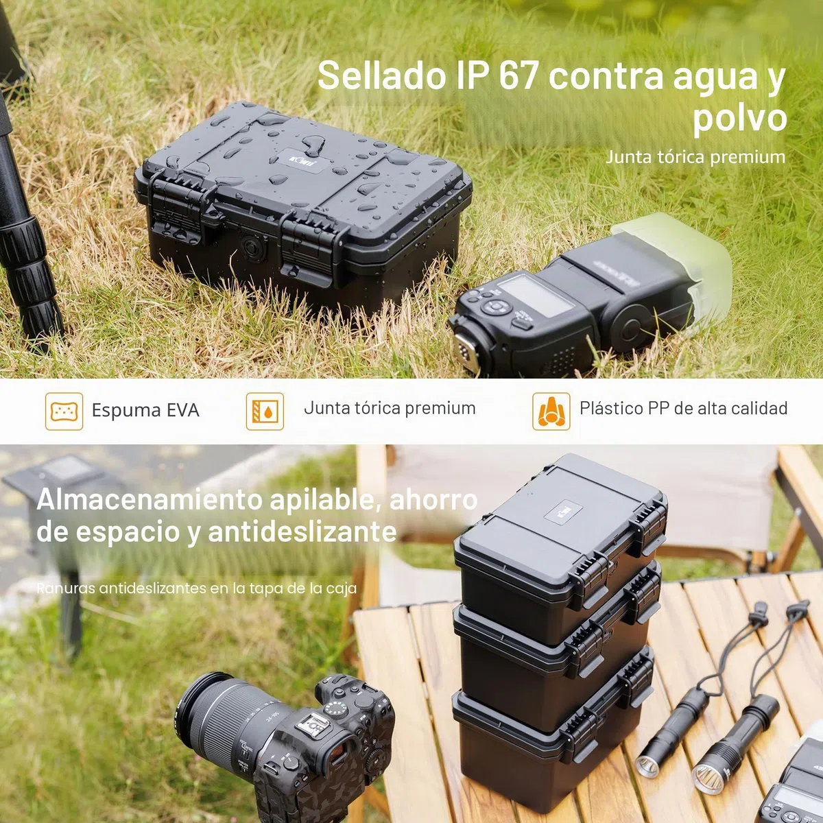 KIWIFOTOS Maletín de almacenamiento de batería con comprobador de batería, organizador de batería duro para 30 ranuras AA, 18 ranuras AAA, 10 ranuras para pilas de botón