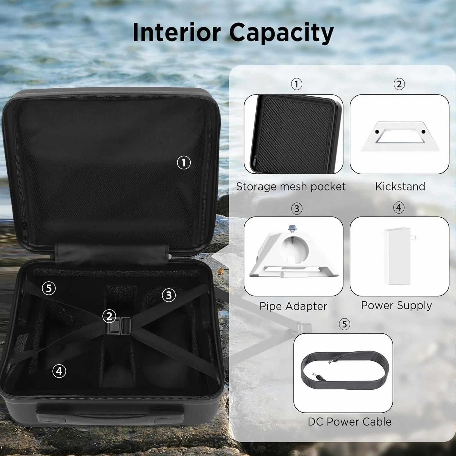 SENECESLI Mini Case, Estuche de Viaje para Mini Satellite, Bolsa de Almacenamiento Portátil de Nailon Rígido con Interior de Espuma Que Absorbe los Golpes, Fácil de