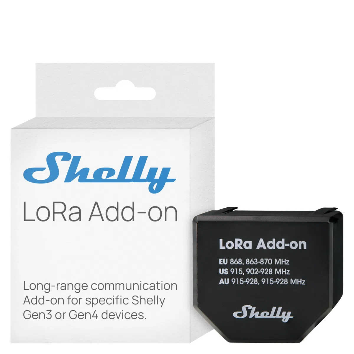 Shelly LoRa Add-on - Amplificador de señal LoRa para dispositivos intelugentes Shelly Gen3 et Gen4, Hasta 5 km, Banda de frecuencia EU868