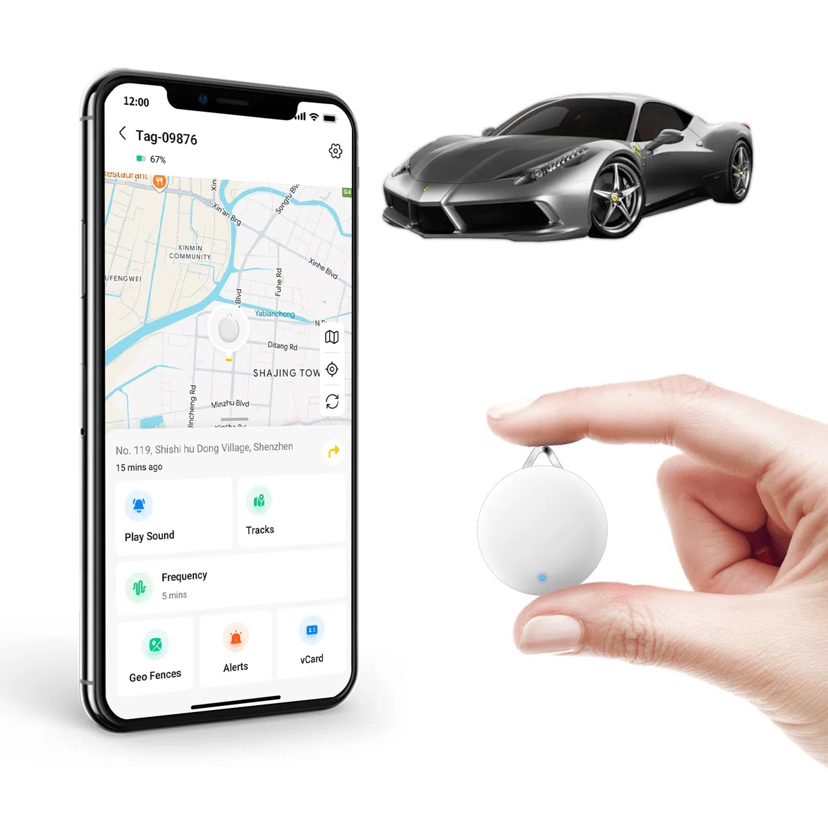LNCOON Rastreador GPS Mini para Vehículos sin Suscripción Localizador de Coches sin Cuota Mensual Dispositivo Oculto con Aplicación Reproducción de Seguimiento Frecuencia de Posicionamiento Cada 5Mins