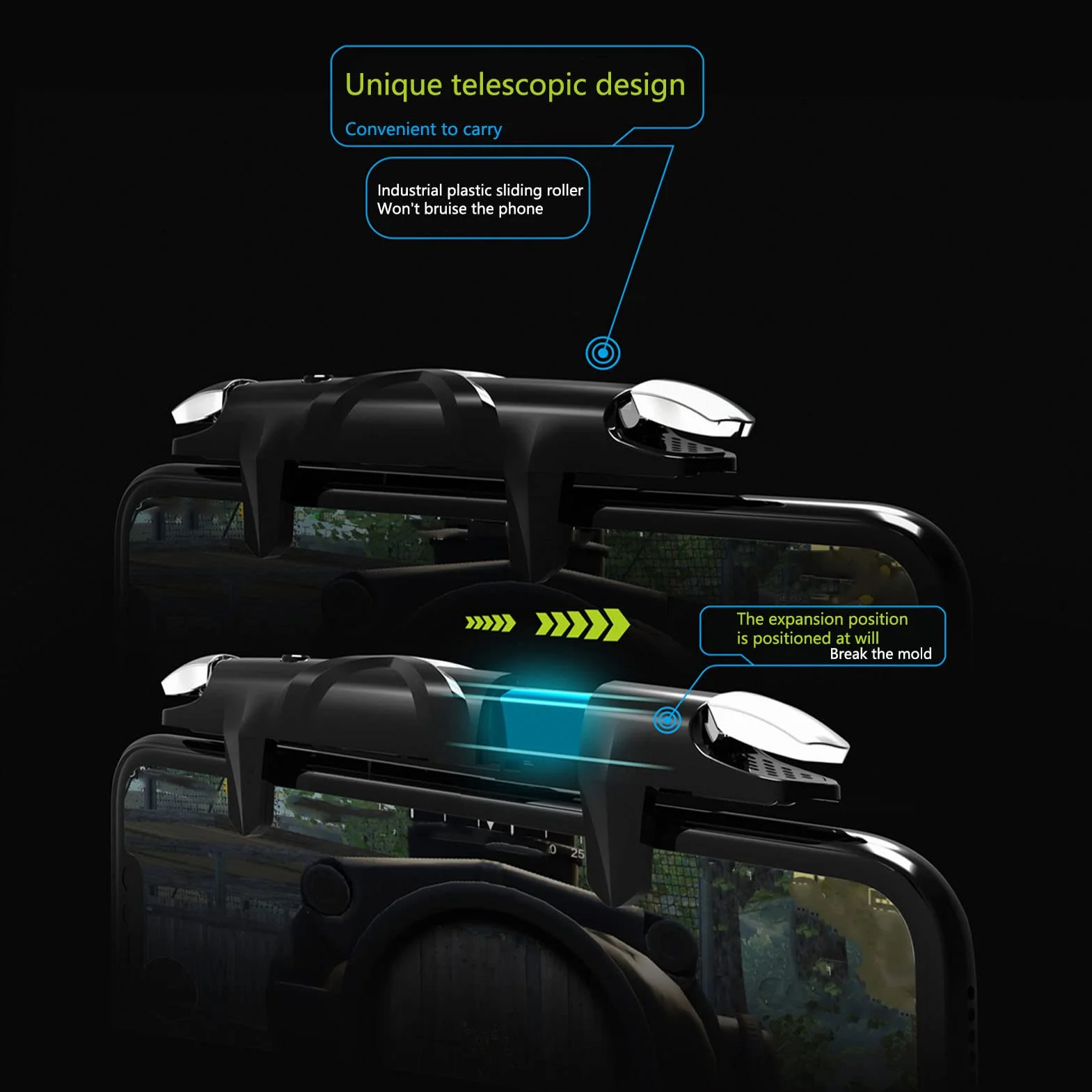 PUBG Mobile Game Controller Gaming Trigger para Teléfonos iOS, Automata Smart Phone Gamepad, para Juegos de Disparos, PUBG, Knives out, Reglas de Supervivencia