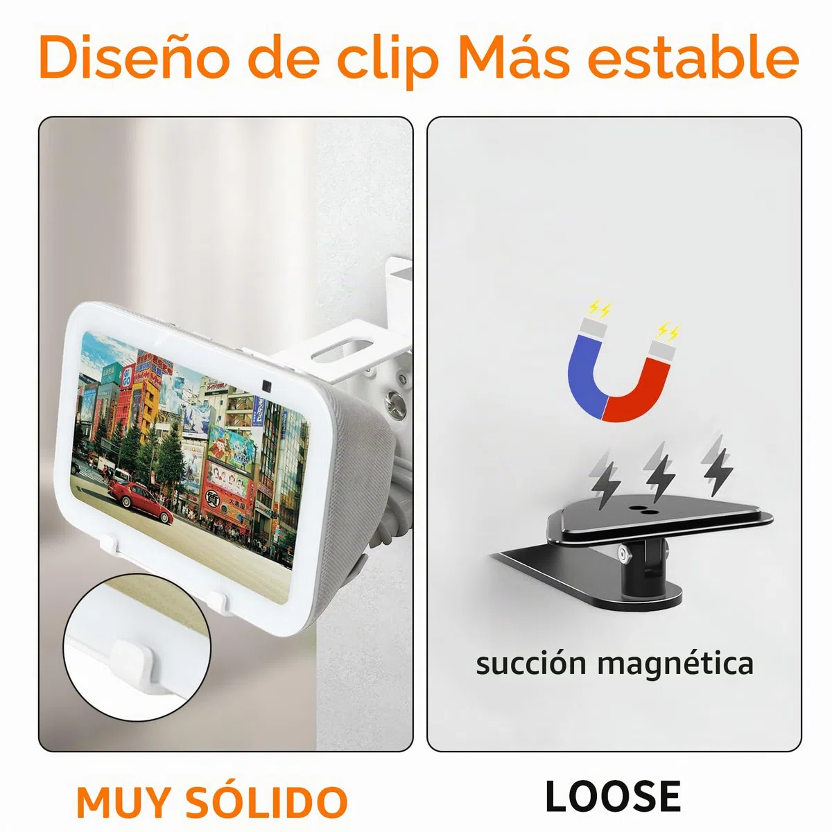 shinar Soporte de Pared de Metal para Sh0w 5 (3ª generación), Giratorio hasta 360°, inclinable -50°/+50°, Accesorio para Sh0w 5 3ª generación con gestión de Cables, Color Blanco