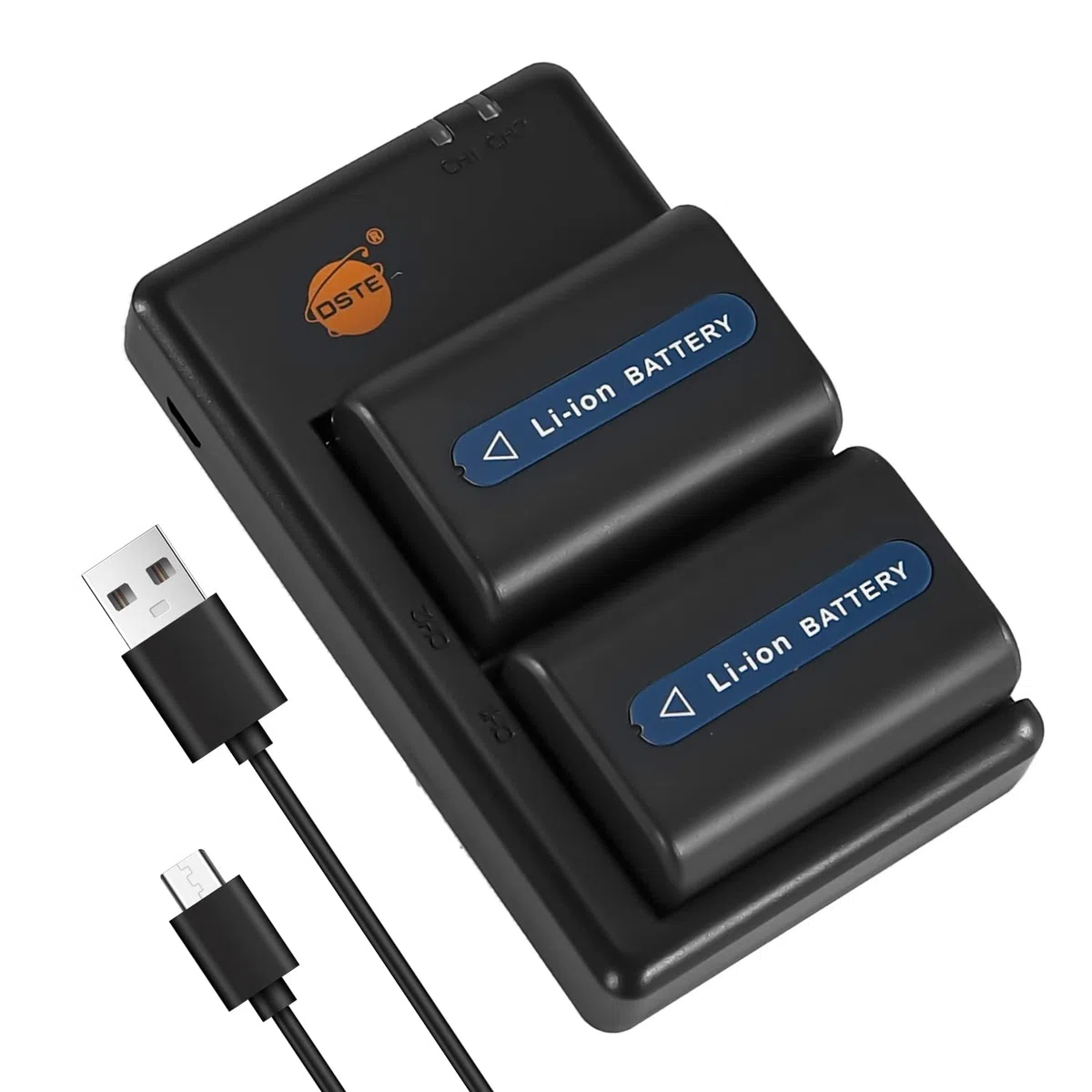 DSTE 2PCS NP-FM55H NP-FM50 (2300mAh/7.4V) Batería Cargador Compatible para Sony CCD-TRV208,CCD-TR208,CCD-TR408,CCD-TR748,CCD-TRV106,CCD-TRV107,CCD-TRV108
