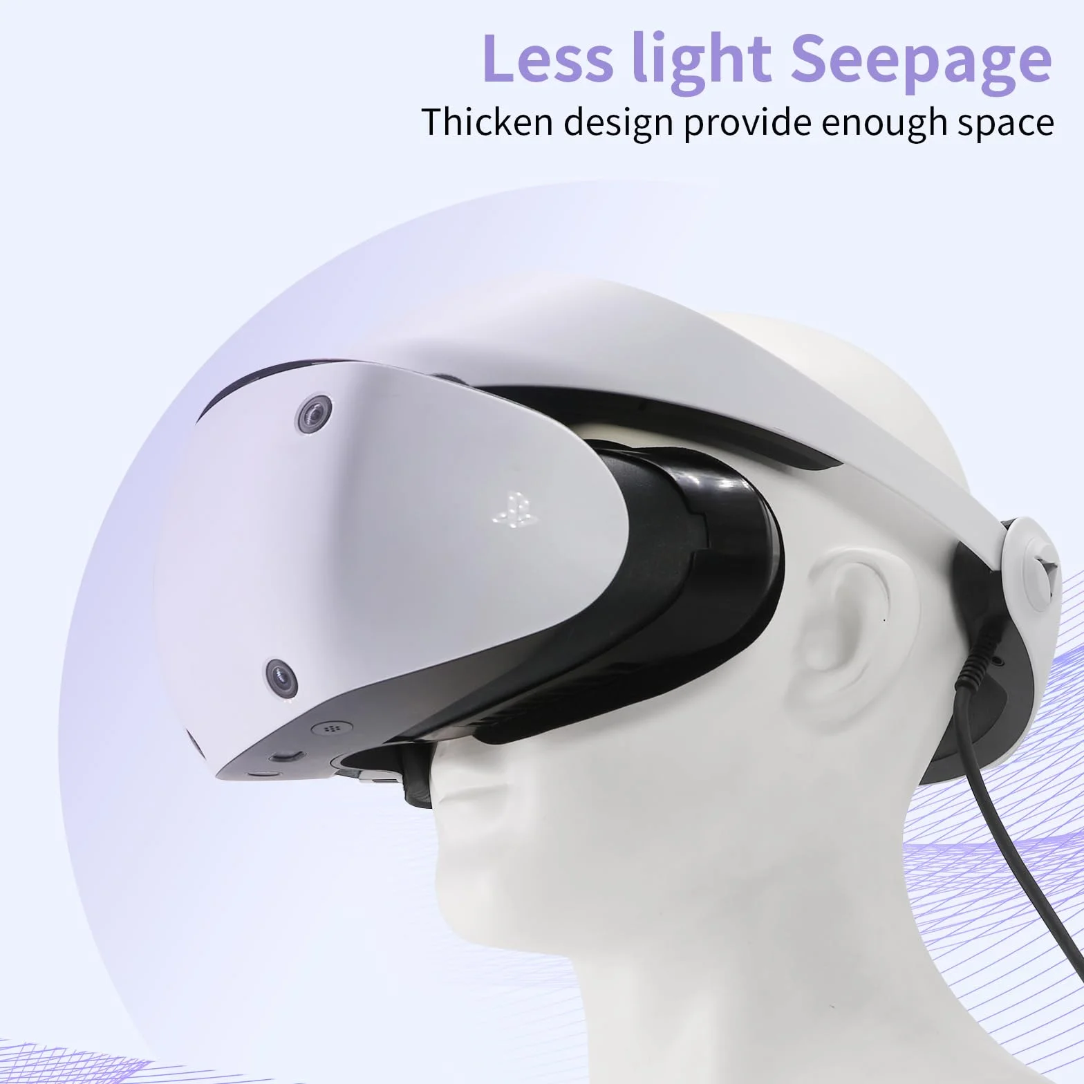 AODELAN - Almohadilla facial de realidad virtual para Playstation VR2, agujeros transpirables, accesorios de realidad virtual, cubierta facial de repuesto, soporte de interfaz facial compatible con PS