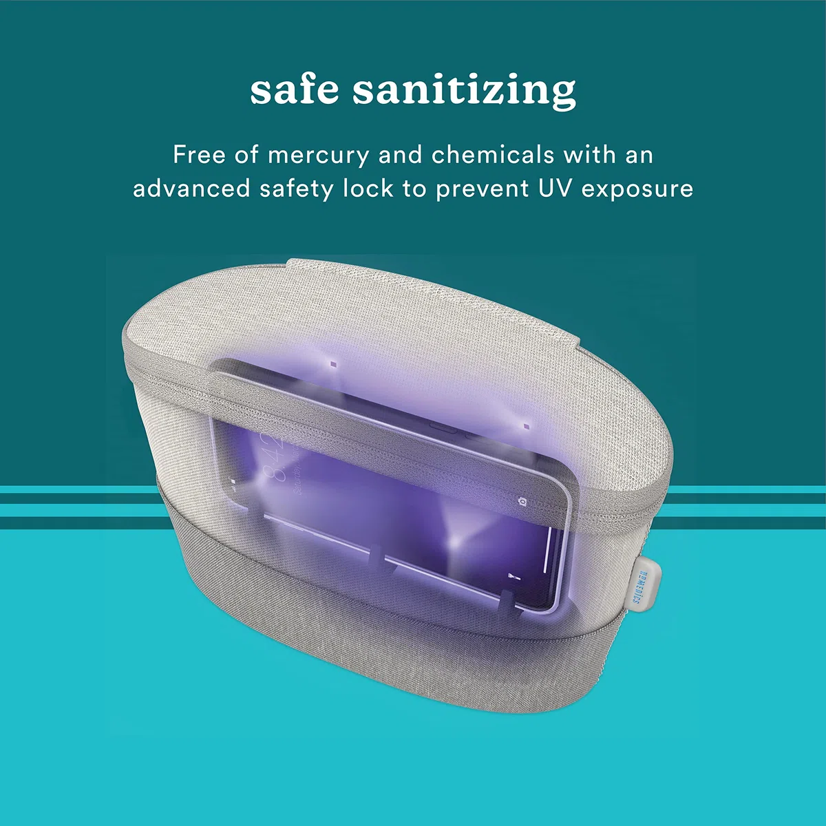 HoMedics ESTERILIZADOR portátil con desifección rayos UV, Elimina hasta el 99.9 por ciento de bacterias y virus, Libre de mercurio y productos químicos