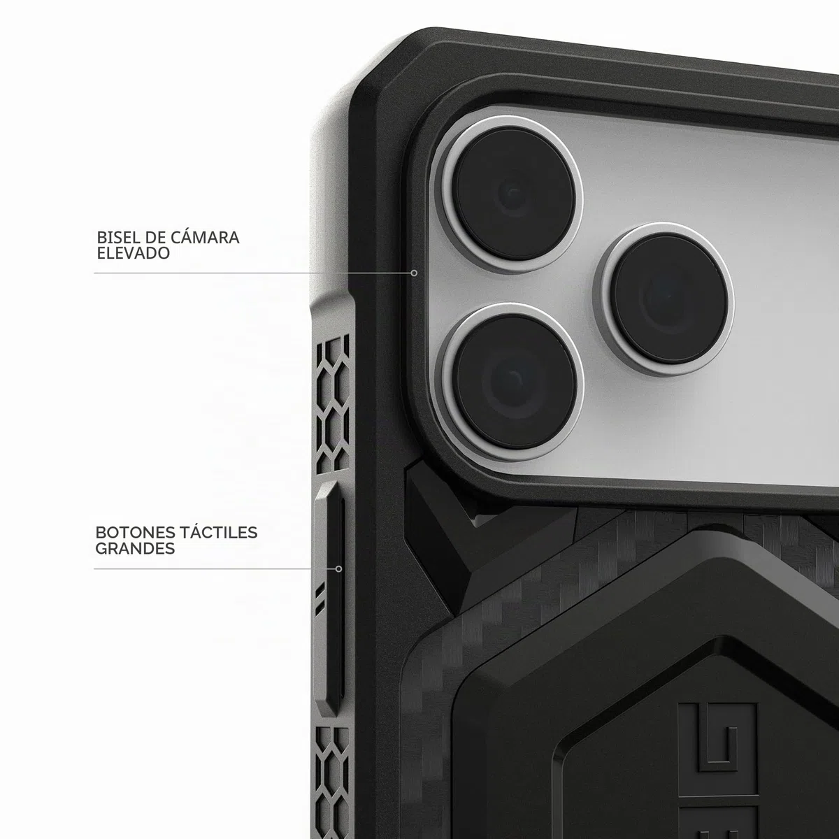 Urban Armor Gear Monarch Pro Funda Compatible con Apple iPhone 17 Pro Max Carga Inalámbrica Magnética Protección 5 Capas Fibra de Carbono