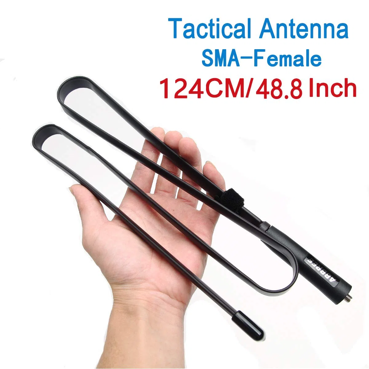 ABBREE Antena táctica Plegable para Deportes al Aire Libre de 48.8 Pulgadas, Doble Banda, 2 m/70 cm, 144/430 MHz, para Radio bidireccional Baofeng UV-5R UV-82 BF-F8HP GT-3TP Quansheng UV-K5 Ham GMRS
