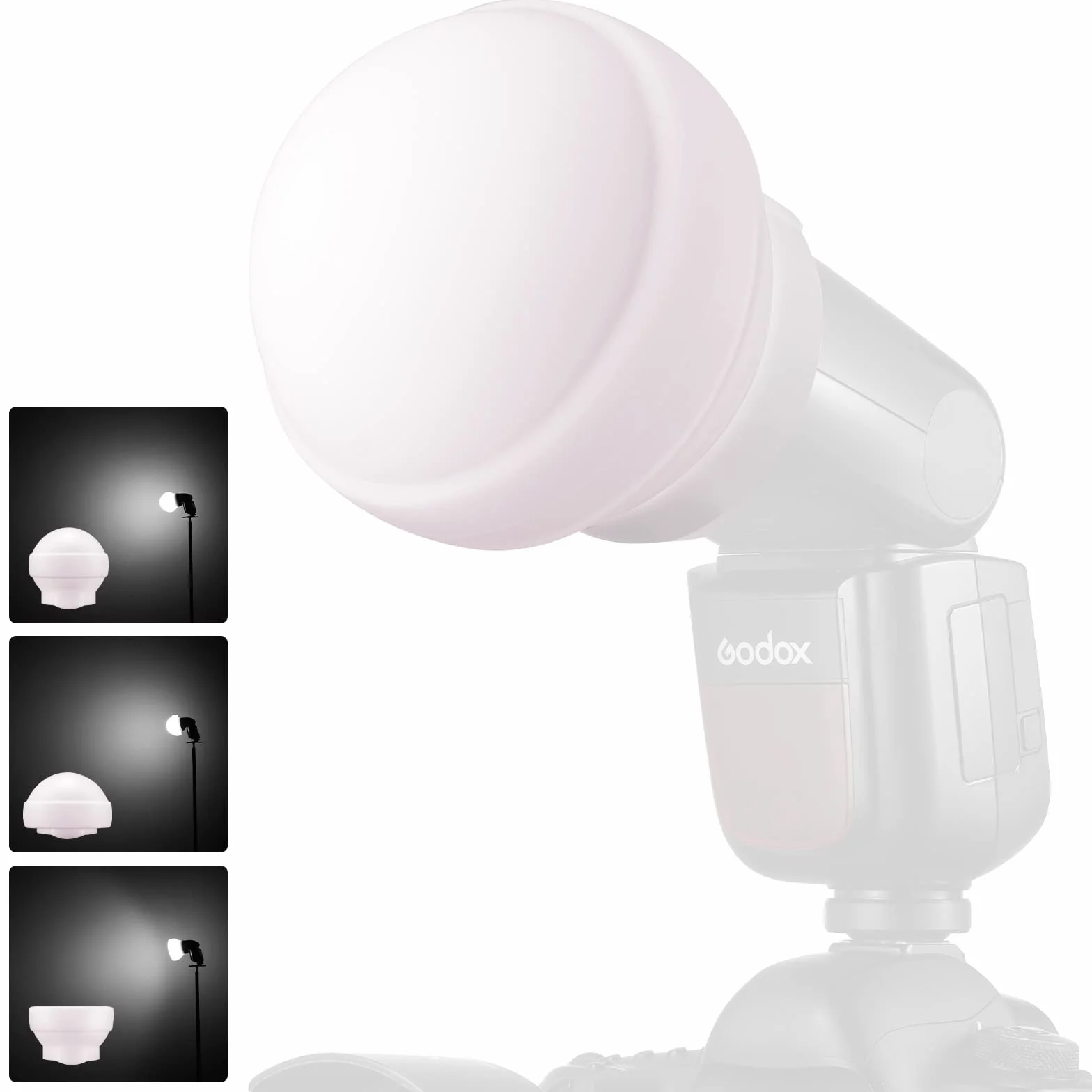 Godox AK-R22 Diffusion Dome,Klappbarer Lichtformer aus Silikonmaterial,für Rundkopfblitze Godox AD100PRO,AD200PRO (mit H200R),Diffusionskuppel für V1 Kamerablitzserie