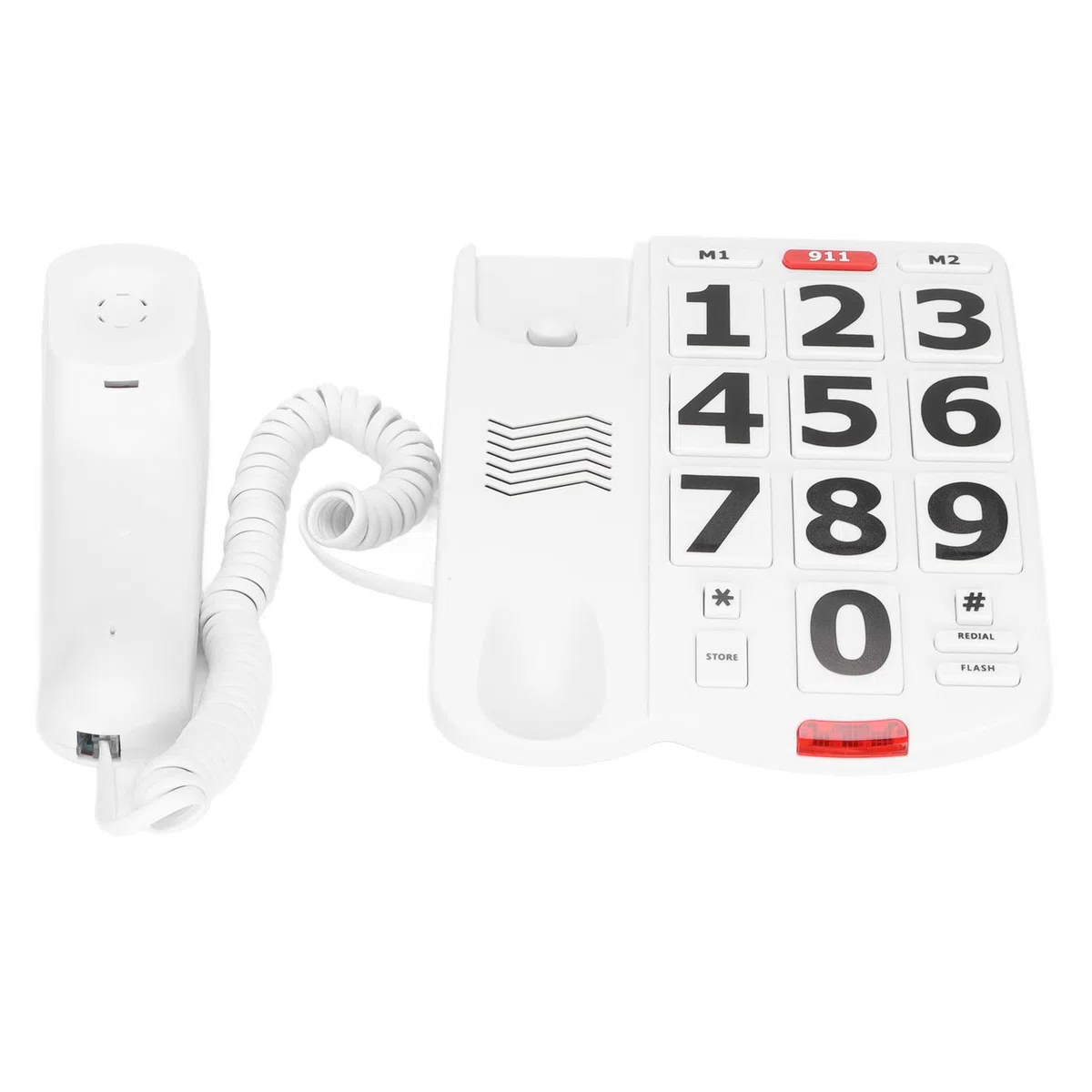 Focket Teléfono de botón Grande para Personas Mayores, Teléfono de botón Grande con Cable para Personas Mayores, Teléfono de botón Grande con Cable para Personas con discapacidad auditiva