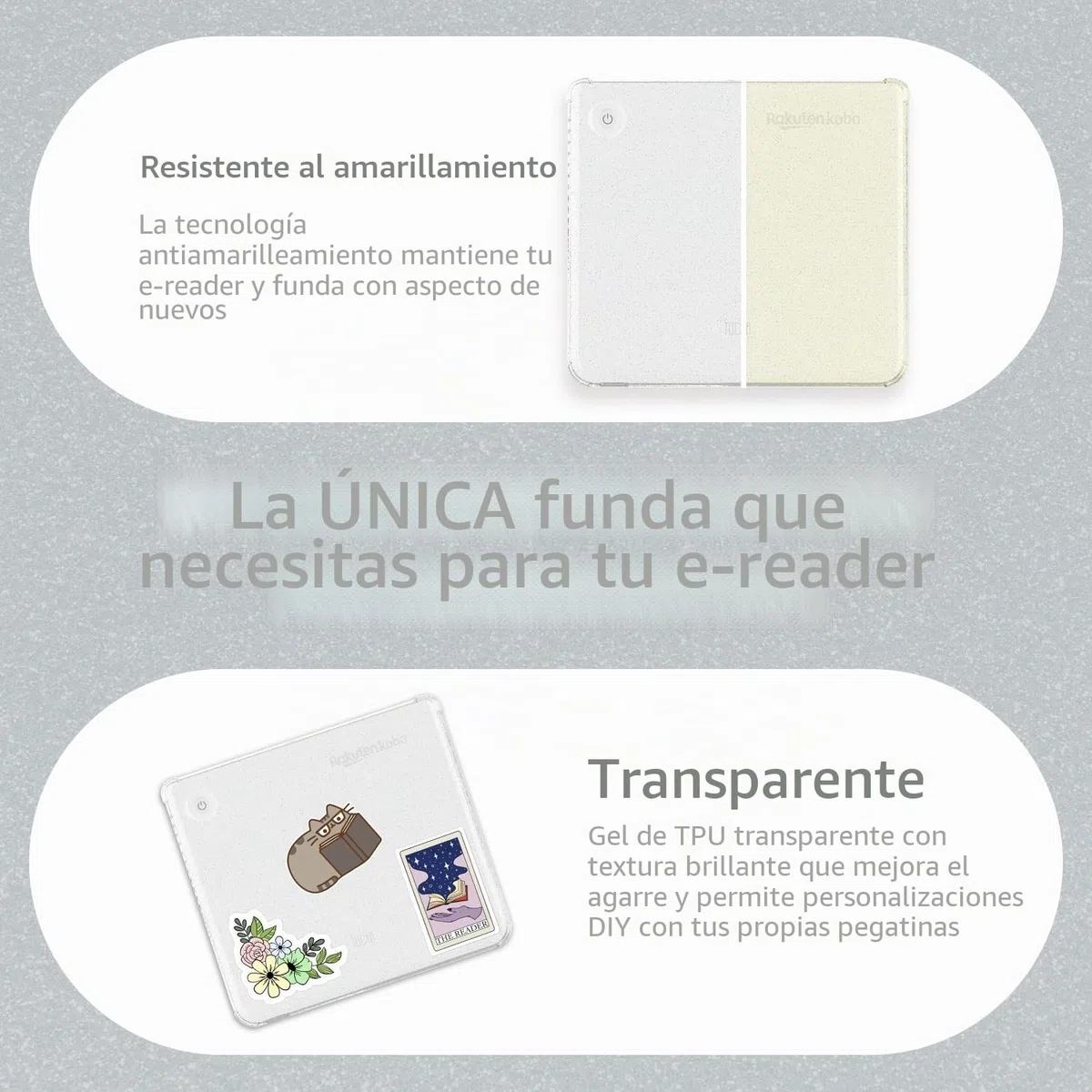 TUDIA SKN - Funda diseñada para Kobo Libra Colour (2024), funda de 7 pulgadas, [esquinas reforzadas], a prueba de golpes, delgada, antiamarilleamiento, ligera, parte trasera transparente, ajuste