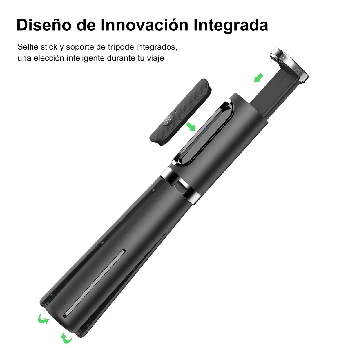 ATUMTEK Palo Selfie Trípode, Trípode Móvil 3 en 1 Extensible de Aluminio con Mando a Distancia Bluetooth Inalámbrico, Compatible con iPhone 17/16/15/14/13/12 mini/11 Pro y Smartphones Samsung, Negro