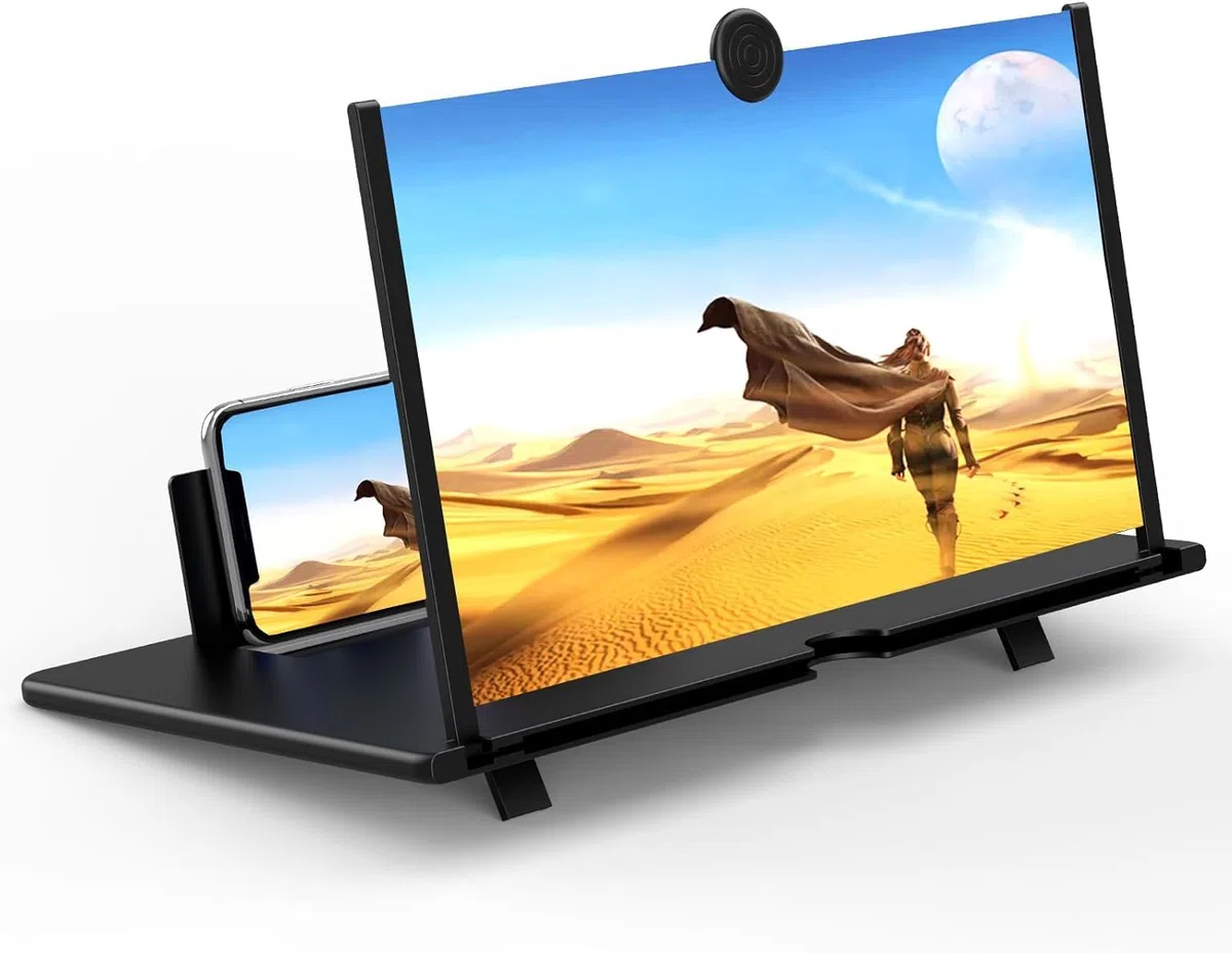 Amplificador de Pantalla para Movil, 18 Pulgadas HD Lupa para Móvil, 3D Pantalla Aumento movil para Ver Películas y Videos, Lupa Pantalla Plegable para Todos los Smartphones