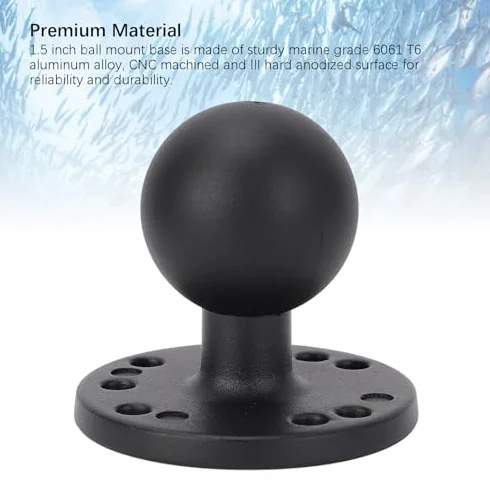 Soporte de Bola de 1,5 Pulgadas, Aleación de Aluminio Resistente, Base de Instalación Universal, Compatible con Soportes RAM, para Barcos, Camiones, Vehículos Todoterreno