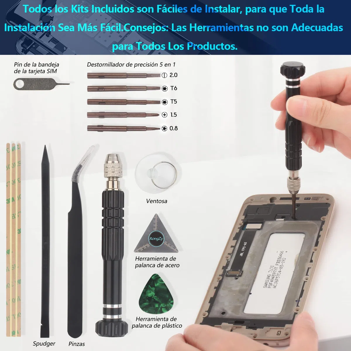 RongZy para Samsung Galaxy A15 LCD Pantalla para Samsung Galaxy A15 5G A156B/A15 4G A155F Táctil Digitalizador Asamblea Reemplazo +Reparación Herramientas (Incell con Marco)