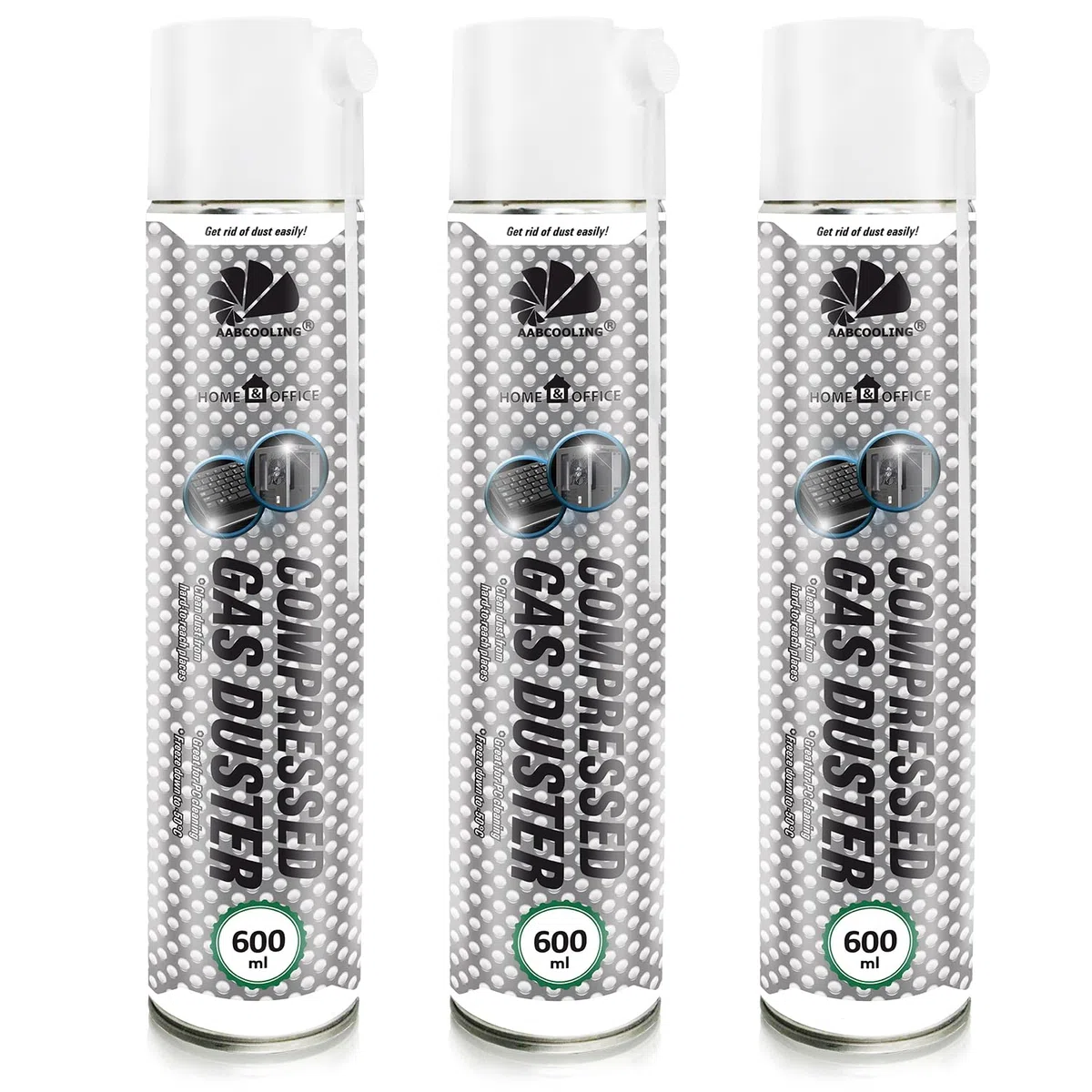 AABCOOLING Home&Office 3x600ml Aire Comprimido para Cámaras – Aerosol de Limpieza para Cámaras Digitales, Sensores, Teclados, PC y Ópticas con Eliminador de Polvo, K4