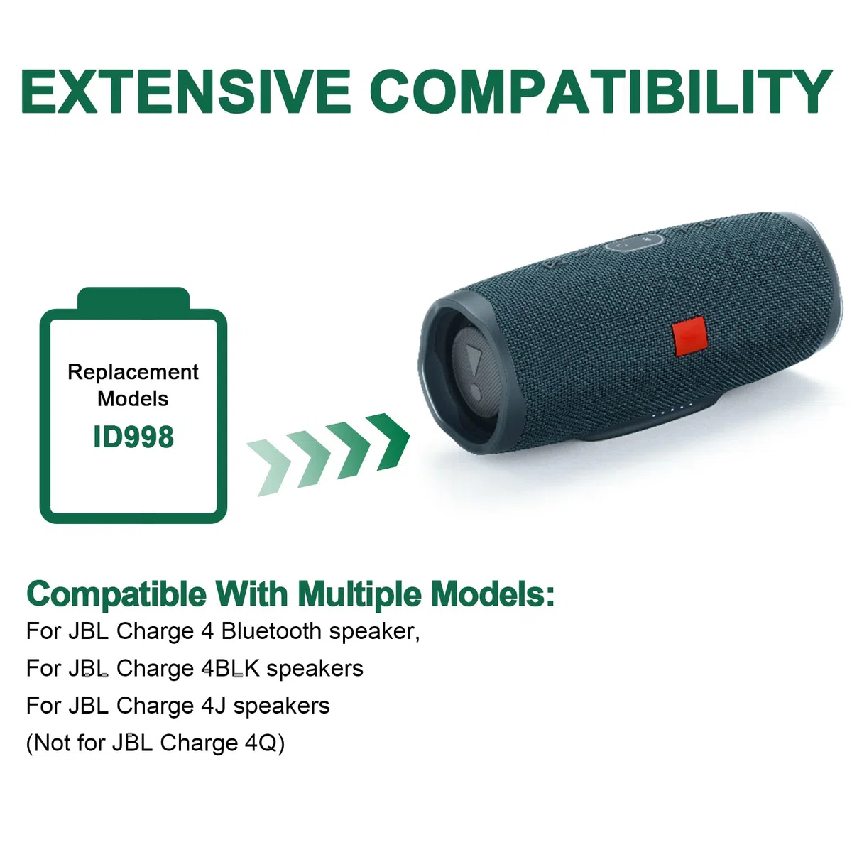 7800mAh Batería Compatible con JBL Charge 4, JBL Charge 4J, JBL Charge 4BLK Speaker Batería de Repuesto