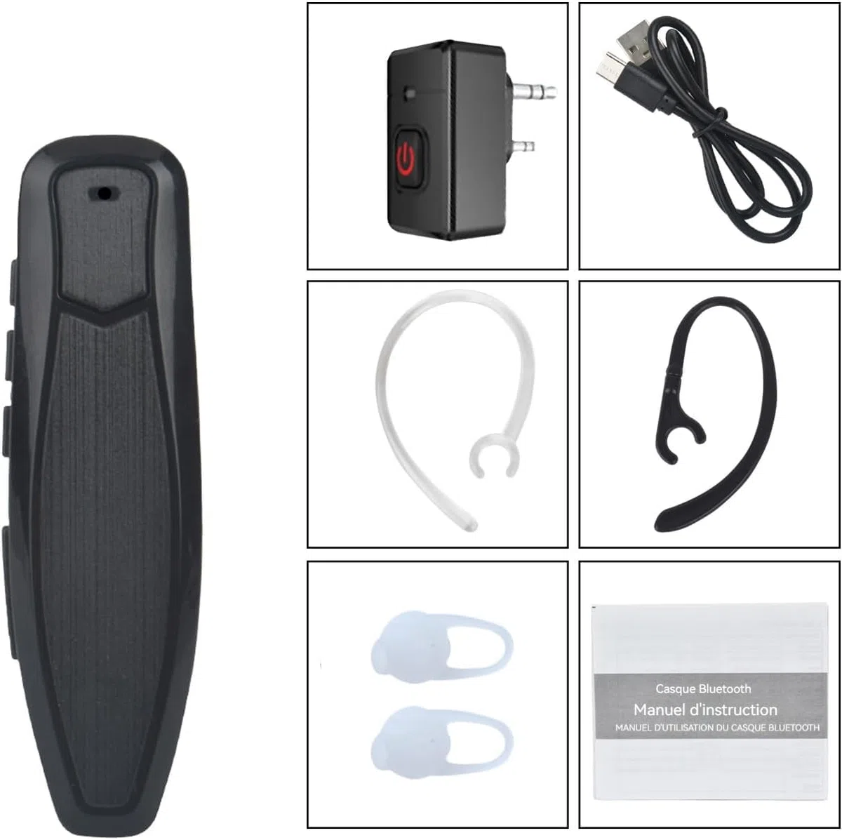 radtel Walkie Talkie Bluetooth Headset PTT earpiece Handfree Wireless Headphone Mic Compatible with BaoFeng UV-5R BF-88E Quansheng UV-K5 RT24 Kenwood RT-490 RT-470X Two Way Radio (Updated)