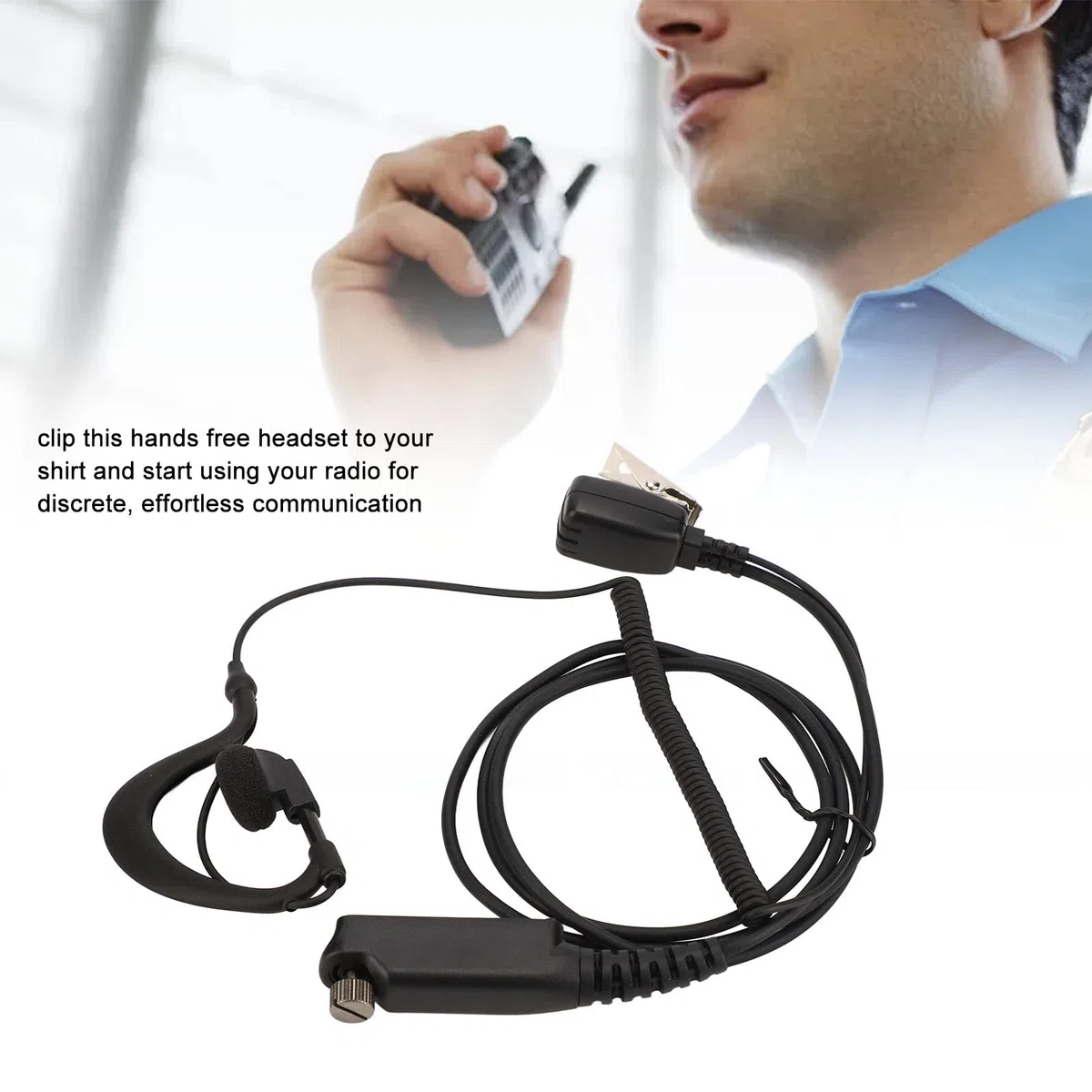 Auricular de Radio en Forma de G, Micrófono PTT Auriculares en Forma de G para Sepura STP8000 STP8030 STP8035 STP8038 STP9000 Walkie-Talkies.
