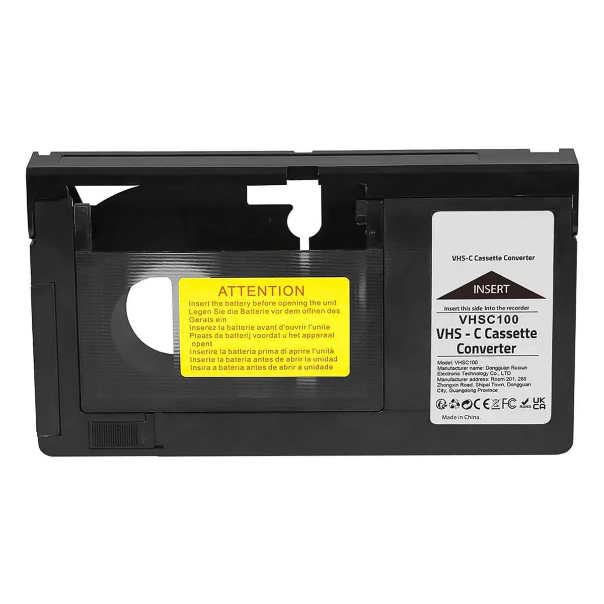 Adaptador de Casete VHS-C Convertidor de VHS Caja convertidora de Video Adaptador Convertidor de Casete VHS Reproductor de Cintas para VHS a VHSC No Compatible Mini DV de 8 mm Hi8