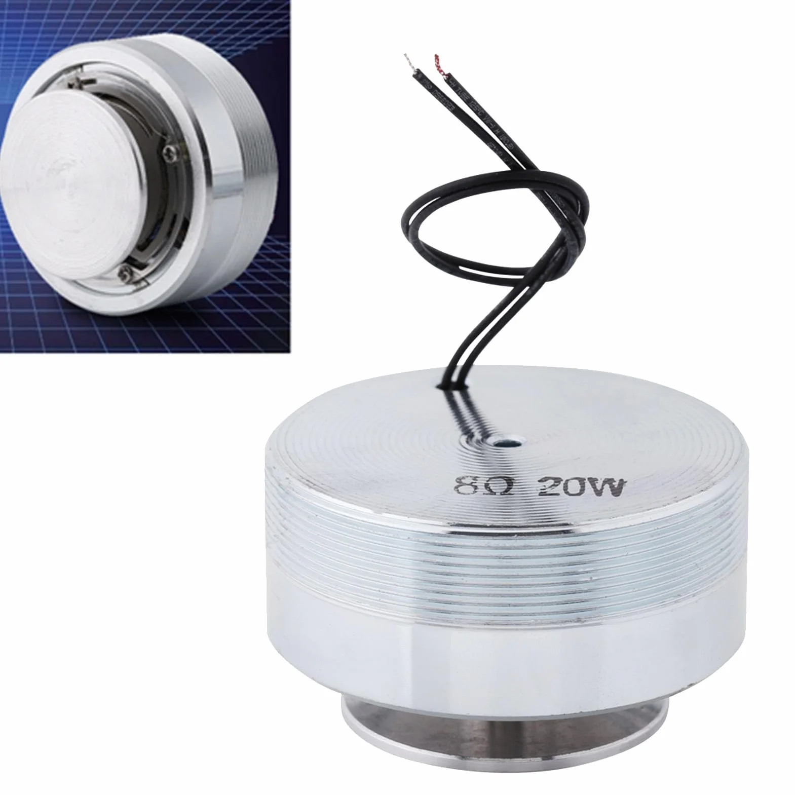 Altavoz de Resonancia de Vibración 50MM, 8Ω 20W, Bajos Profundos, Todas Las Frecuencias, Acero, 50x50x30mm, para Sistemas de Audio Portátiles