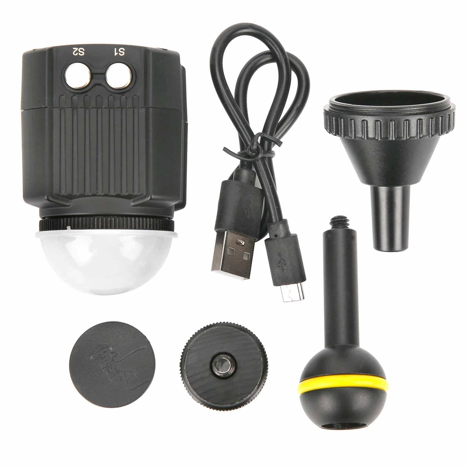 Luz de Buceo, Luz de Noche de Relleno de Luz de Video LED Impermeable Regulable, Luz de Video LED de Cámara Subacuática de 60 M, Luz de Fotografía Subacuática de Buceo de 7500K